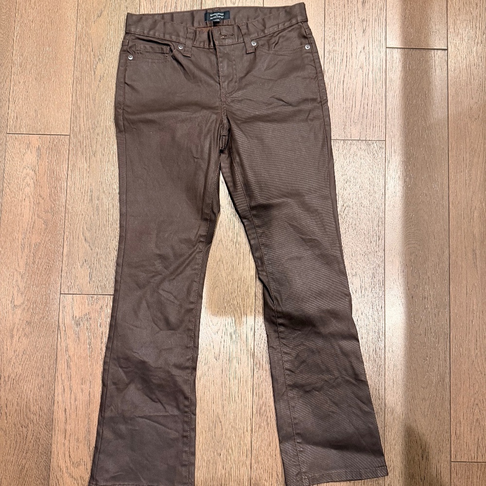 Brown Banana Republic “Shiny” Mid Rise Bootcut Pant